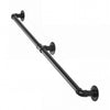 VEVOR Wall-Mounted Stair Handrail, 4 ft 440 lbs Load Black Metal Railing, for Indoor Steps, Loft, Porch & Hallways, Heavy-Duty Industrial Carbon Steel Hand Rail, Round Tube, with Mounting Hardware
