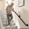 VEVOR Wall-Mounted Stair Handrail, 8 ft 440 lbs Load Black Metal Railing, for Indoor Steps, Loft, Porch & Hallways, Heavy-Duty Industrial Carbon Steel Hand Rail, Round Tube, with Mounting Hardware