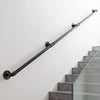 VEVOR Wall-Mounted Stair Handrail, 9 ft 440 lbs Load Black Metal Railing, for Indoor Steps, Loft, Porch & Hallways, Heavy-Duty Industrial Carbon Steel Hand Rail, Round Tube, with Mounting Hardware
