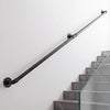 VEVOR Wall-Mounted Stair Handrail, 7 ft 440 lbs Load Black Metal Railing, for Indoor Steps, Loft, Porch & Hallways, Heavy-Duty Industrial Carbon Steel Hand Rail, Round Tube, with Mounting Hardware