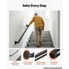 VEVOR Wall-Mounted Stair Handrail, 3 ft 440 lbs Load Black Metal Railing, for Indoor Steps, Loft, Porch & Hallways, Heavy-Duty Industrial Carbon Steel Hand Rail, Round Tube, with Mounting Hardware