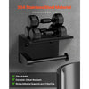 VEVOR Toilet Paper Holder with Shelf, Fits Mega Rolls Size, Stainless Steel Rustproof Material, Wall Mounted with Screws and Double-Sided Tape, Toilet Roll Tissue Holder for Bathroom, Matte Black