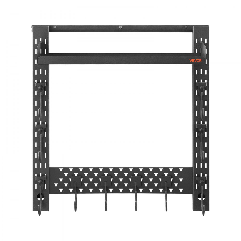 VEVOR Gun Rack Wall Mount, Heavy Duty Steel, Indoor Rifle Shotgun Rack with J-Hooks, Additional Tray Storage, Gun Accessories Display Storage Holder, Hold Up to 3 Rifles or Shotguns, for Tactical Gear
