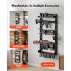 VEVOR Gun Rack Wall Mount, Heavy Duty Steel, Indoor Rifle Shotgun Rack with Magazine Holder, MOLLE Panel, Gun Accessories Display Storage Holder, Hold Up to 5 Rifles or Shotguns, for Tactical Gear