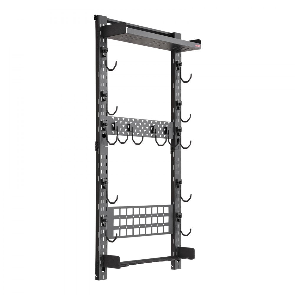 VEVOR Gun Rack Wall Mount, Heavy Duty Steel, Indoor Rifle Shotgun Rack with Magazine Holder, MOLLE Panel, Gun Accessories Display Storage Holder, Hold Up to 5 Rifles or Shotguns, for Tactical Gear