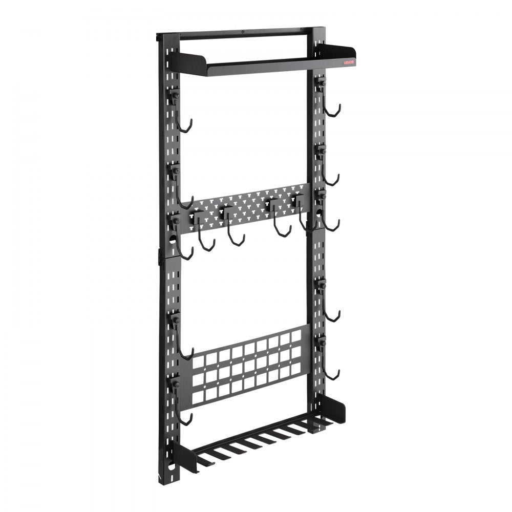 VEVOR Gun Rack Wall Mount, Heavy Duty Steel, Indoor Rifle Shotgun Rack with Magazine Holder, MOLLE Panel, Gun Accessories Display Storage Holder, Hold Up to 5 Rifles or Shotguns, for Tactical Gear