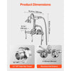 VEVOR Clawfoot Tub Faucet, Wall-Mounted Bathtub Faucets with Handheld Shower, Polished Chrome Clawfoot Tub Filler Faucet Shower Kit with 59" Long Hose & Gooseneck Spout, Modern & Vintage for Bathtubs