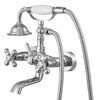 VEVOR Clawfoot Tub Faucet, Wall Mount Bathtub Faucets with Handheld Shower, Vintage Polished Chrome Clawfoot Tub Filler Faucet Shower Kit with Adjustable Swing Arms & 360° Rotation Spout for Bathtubs