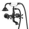 VEVOR Clawfoot Tub Faucet, Wall Mount Bathtub Faucets with Handheld Shower, Vintage Matte Black Clawfoot Tub Filler Faucet Shower Kit with Adjustable Swing Arms & 360° Rotation Spout for Bathtubs