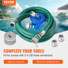 VEVOR Suction Hose Kit for Water Pump, with 2 in x 65 ft Blue Backwash Hose, 20 ft Green Suction Hose, and Steel Round Hole Strainer, Camlocks, Clamps, Cam & Groove Adapter, for Multiple Purposes