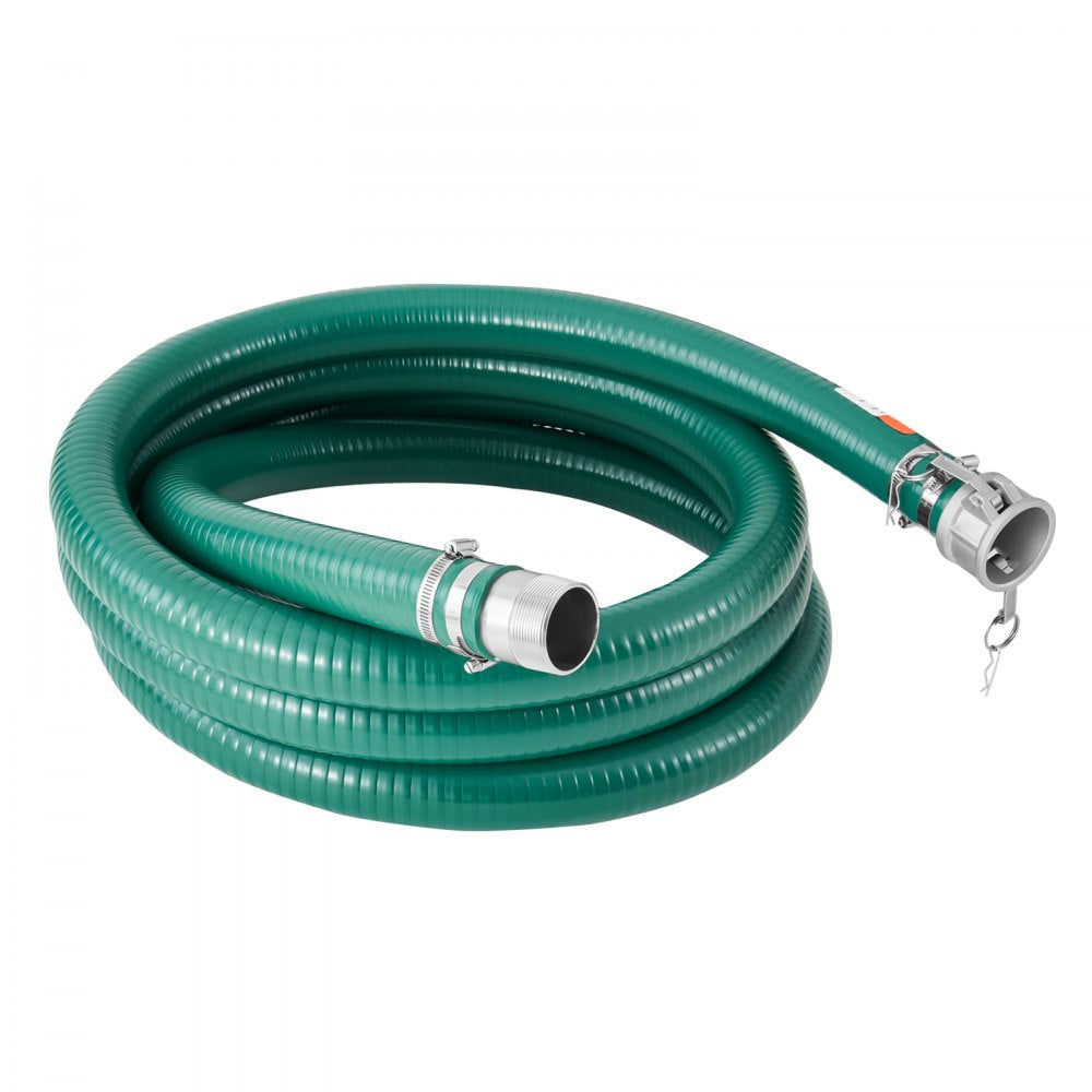 VEVOR Suction Hose Kit for Water Pump, with 2 in x 65 ft Blue Backwash Hose, 20 ft Green Suction Hose, and Steel Round Hole Strainer, Camlocks, Clamps, Cam & Groove Adapter, for Multiple Purposes