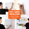 VEVOR Grid Wall Panels, 4 Packs Wire Wall Grid for Photo Pictures Display, Wall Storage Organizer Metal Grid Wall Panel for Home Office Decor with Clips and Hooks, 11.8x15.7 inch