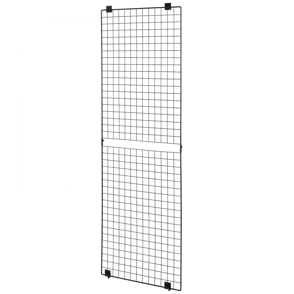 VEVOR 3 Packs Grid Wall Panels, 2 x 6 ft Wire Grid Panels Display Rack, Wall-Mounted Art Display Shelf, Black Carbon Steel Wall Hanging Gridwall for Craft Show, Decoration, Storage, Notice Board