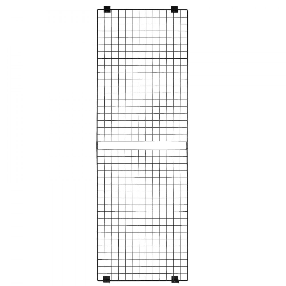 VEVOR 3 Packs Grid Wall Panels, 2 x 6 ft Wire Grid Panels Display Rack, Wall-Mounted Art Display Shelf, Black Carbon Steel Wall Hanging Gridwall for Craft Show, Decoration, Storage, Notice Board