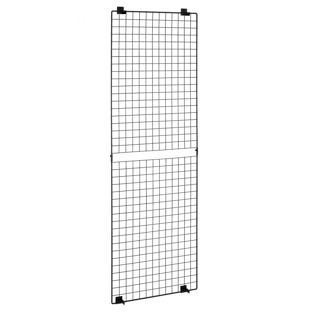 VEVOR 3 Packs Grid Wall Panels, 2 x 6 ft Wire Grid Panels Display Rack, Wall-Mounted Art Display Shelf, Black Carbon Steel Wall Hanging Gridwall for Craft Show, Decoration, Storage, Notice Board