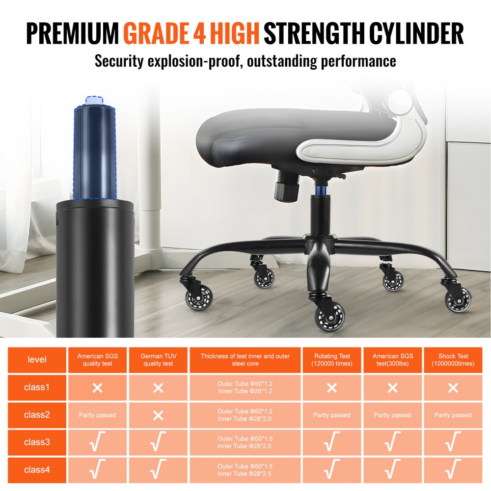 VEVOR Office Chair Base Replacement, 28", 2500 lbs Static Load Capacity, Heavy Duty Universal Computer Desk Chair Stool Base Part with 5 Casters and Gas Cylinder, Desk Chair Base Replacement, Black