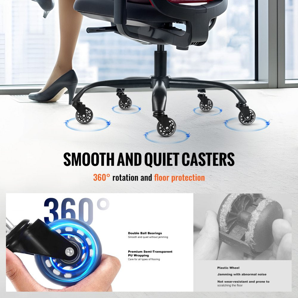 VEVOR Office Chair Base Replacement, 28", 2500 lbs Static Load Capacity, Heavy Duty Universal Computer Desk Chair Stool Base Part with 5 Casters and Gas Cylinder, Desk Chair Base Replacement, Black