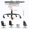 VEVOR Office Chair Base Replacement, 28", 2500 lbs Static Load Capacity, Heavy Duty Universal Computer Desk Chair Stool Base Part with 5 Casters and Gas Cylinder, Desk Chair Base Replacement, Black
