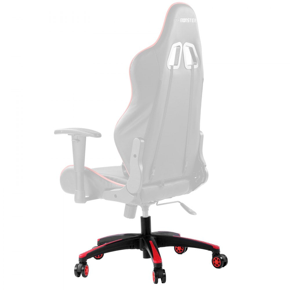 VEVOR Office Chair Base Replacement, 28", 2500 lbs Static Load, Heavy Duty Universal Computer Desk Chair Stool Base Part with 5 Casters and Reinforced Legs, Desk Chair Base Replacement, Black + Red