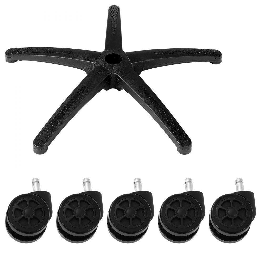 VEVOR Office Chair Base Replacement, 28", 2500 lbs Static Load Capacity, Heavy Duty Universal Computer Desk Chair Stool Base Part with 5 Casters and Reinforced Legs, Desk Chair Base Replacement, Black