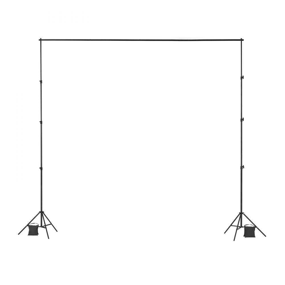 VEVOR Backdrop Stand, 10 x 10 ft Adjustable Photo Backdrop Stand Kit, Portable Background Backdrop Stand with 4 Crossbars, Heavy Duty Projector Screen Stand, for Wedding, Photo Video Studio & Party
