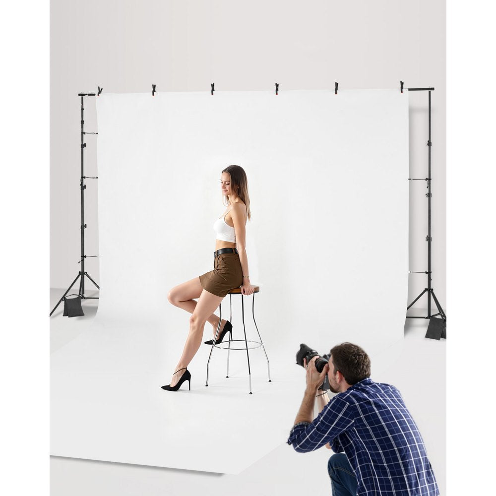 VEVOR Backdrop Stand, 8.5 x 10 ft Adjustable Photo Backdrop Stand Kit, Portable Background Backdrop Stand with 2 Tripods, Heavy Duty Projector Screen Stand, for Wedding, Photo Video Studio & Party