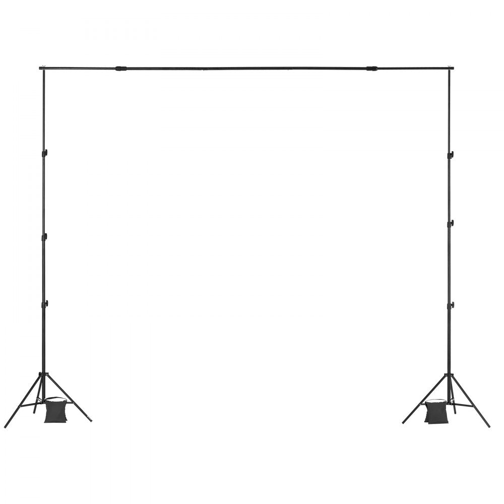 VEVOR Backdrop Stand, 8.5 x 10 ft Adjustable Photo Backdrop Stand Kit, Portable Background Backdrop Stand with 2 Tripods, Heavy Duty Projector Screen Stand, for Wedding, Photo Video Studio & Party