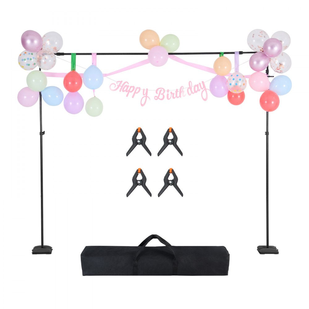 VEVOR Backdrop Stand, 8.5 x 10 ft Adjustable Photo Backdrop Stand Kit, Portable Background Backdrop Stand with 7 Crossbars, Heavy Duty Projector Screen Stand, for Wedding, Photo Video Studio & Party