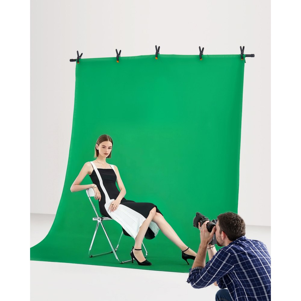 VEVOR Backdrop Stand, 5 x 6.5 ft Adjustable Photo Backdrop Stand Kit, Portable Background Backdrop Stand with 3 Crossbars, Heavy Duty Projector Screen Stand, for Wedding, Photo Video Studio & Party