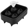 VEVOR Skull Ice Cube Tray, 4-Grid Skull Ice Ball Maker, Flexible Black Silicone Ice Tray with Lid & Funnel, Funny Skull Ice Cubes 1.6"x1.8" Each for Beverage, Chocolate, etc. on Parties & Holidays