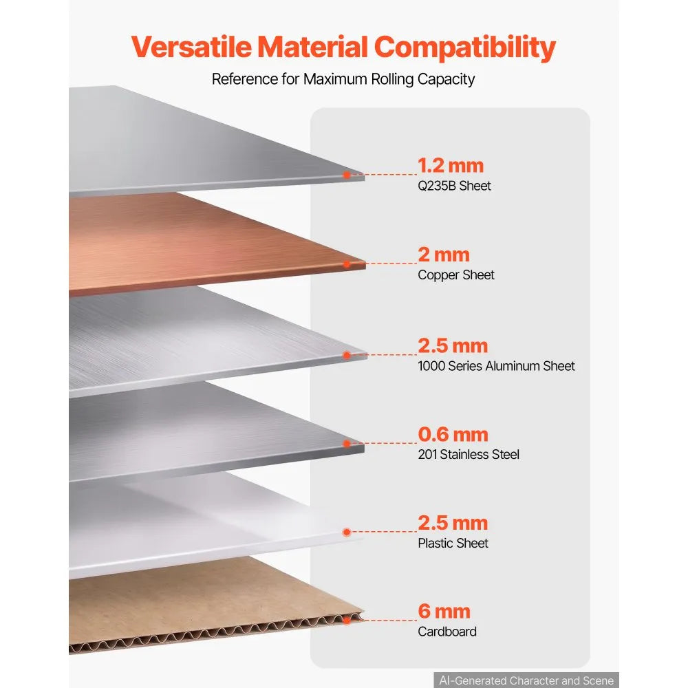 VEVOR Bead Roller 19 Inch Metal Forming and Power Drive System with Dies, Sheet Metal Forming Machine, 16 Gauge, Durable Construction, with Adjustable Stop Mechanism, for Aluminum Alloy Copper Sheet