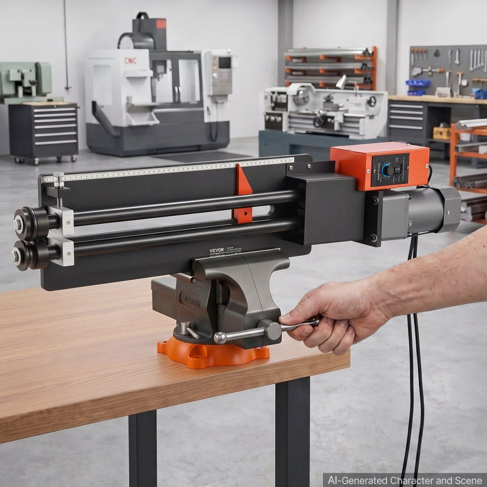 VEVOR Bead Roller 19 Inch Metal Forming and Power Drive System with Dies, Sheet Metal Forming Machine, 16 Gauge, Durable Construction, with Adjustable Stop Mechanism, for Aluminum Alloy Copper Sheet
