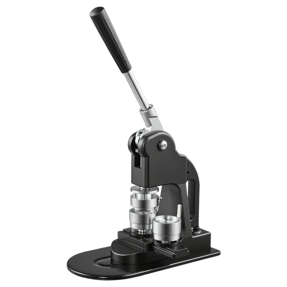 VEVOR Button Maker Machine 1.25"/32 mm Pin Maker 500pcs Button Parts Black, with Circle Cutter, Magic Book, and Hex Wrenches, Ergonomic Handle, for DIY Badges, Pins, Fridge Magnets and Key Chains