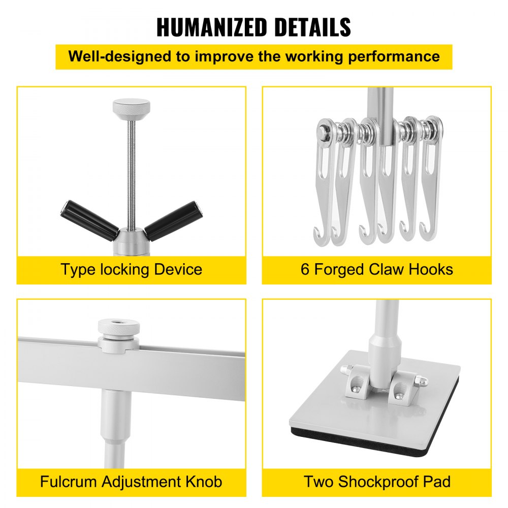 VEVOR Dent Pull Lever Bar Kit Fit for Both Aluminum and Steel Dent Pulling (33INCH/850MM)