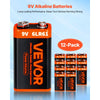 VEVOR 9V Alkaline Batteries, 12-Pack, 9 Volt Square Battery for Smoke Detector, 10-Year Shelf Life, Long Lasting, All-Purpose, for Fire Alarm, Household Office Business Devices, Electronics & Audio