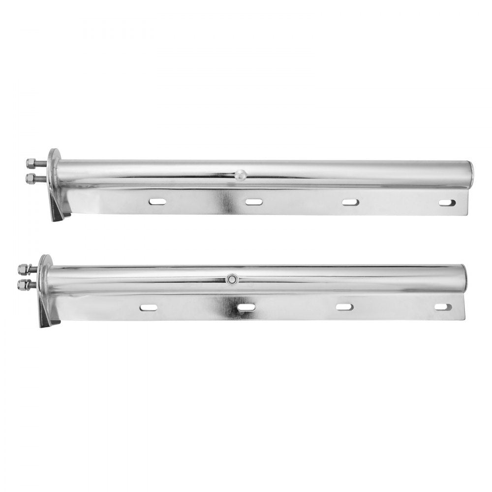 VEVOR Chrome Straight Spring Loaded Mud Flap Hangers, 1-1/8" Bolt Spacing Mudflap Hangers for Semi Trucks, 1 Pair Heavy Duty Semi Truck Mud Flap Hanger Set with Reflective Strips, Silver