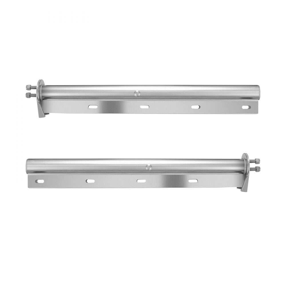 VEVOR Chrome Straight Spring Loaded Mud Flap Hangers, 1-1/8" Bolt Spacing Mudflap Hangers for Semi Trucks, 1 Pair Heavy Duty Semi Truck Mud Flap Hanger Set with Reflective Strips, Silver