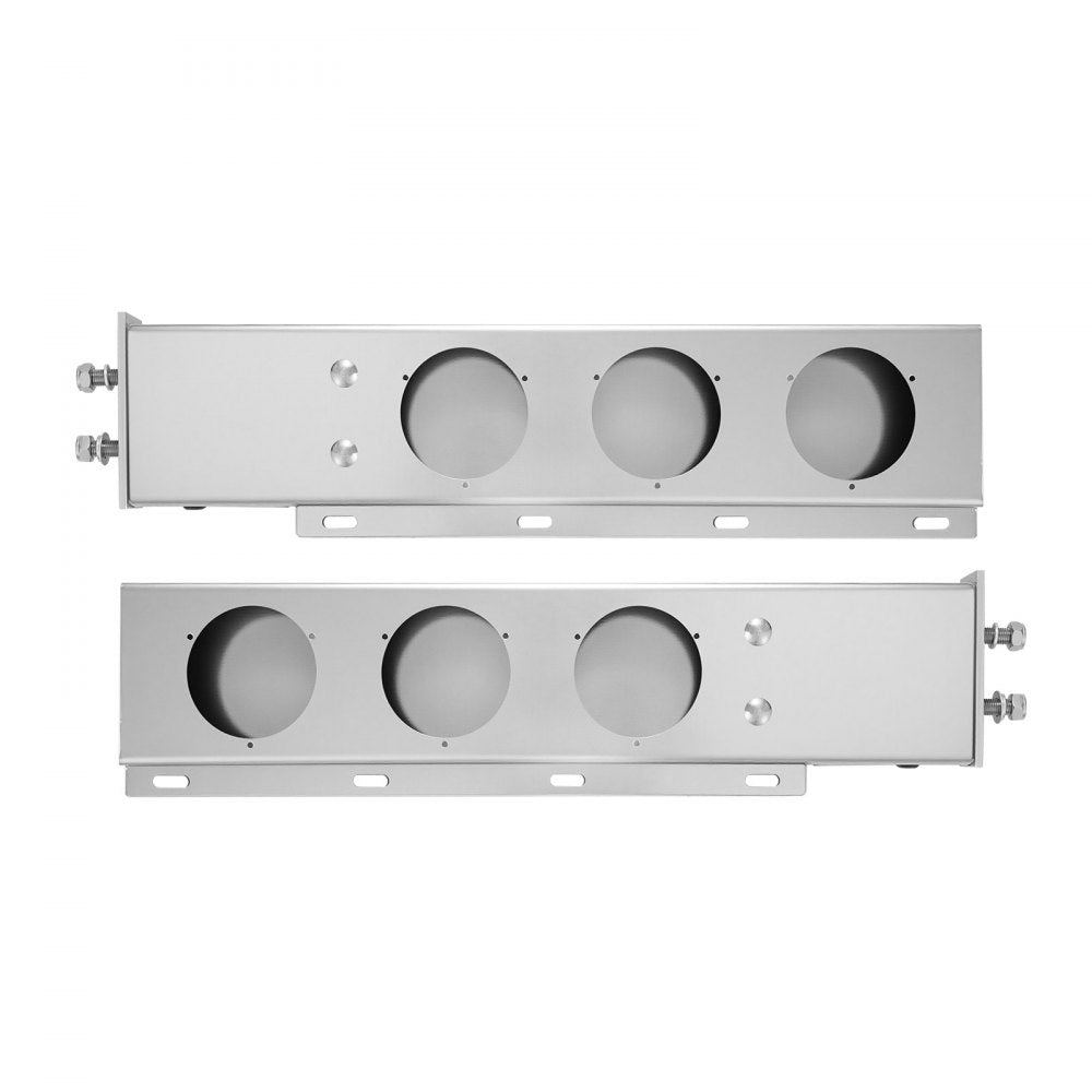 VEVOR Stainless Steel Mud Flap Hangers with Light Cutouts, 2-1/2" Bolt Spacing, Spring Loaded Mudflap Hangers for Semi Trucks, 1 Pair Heavy Duty Semi Truck Mud Flap Hanger Set, Silver