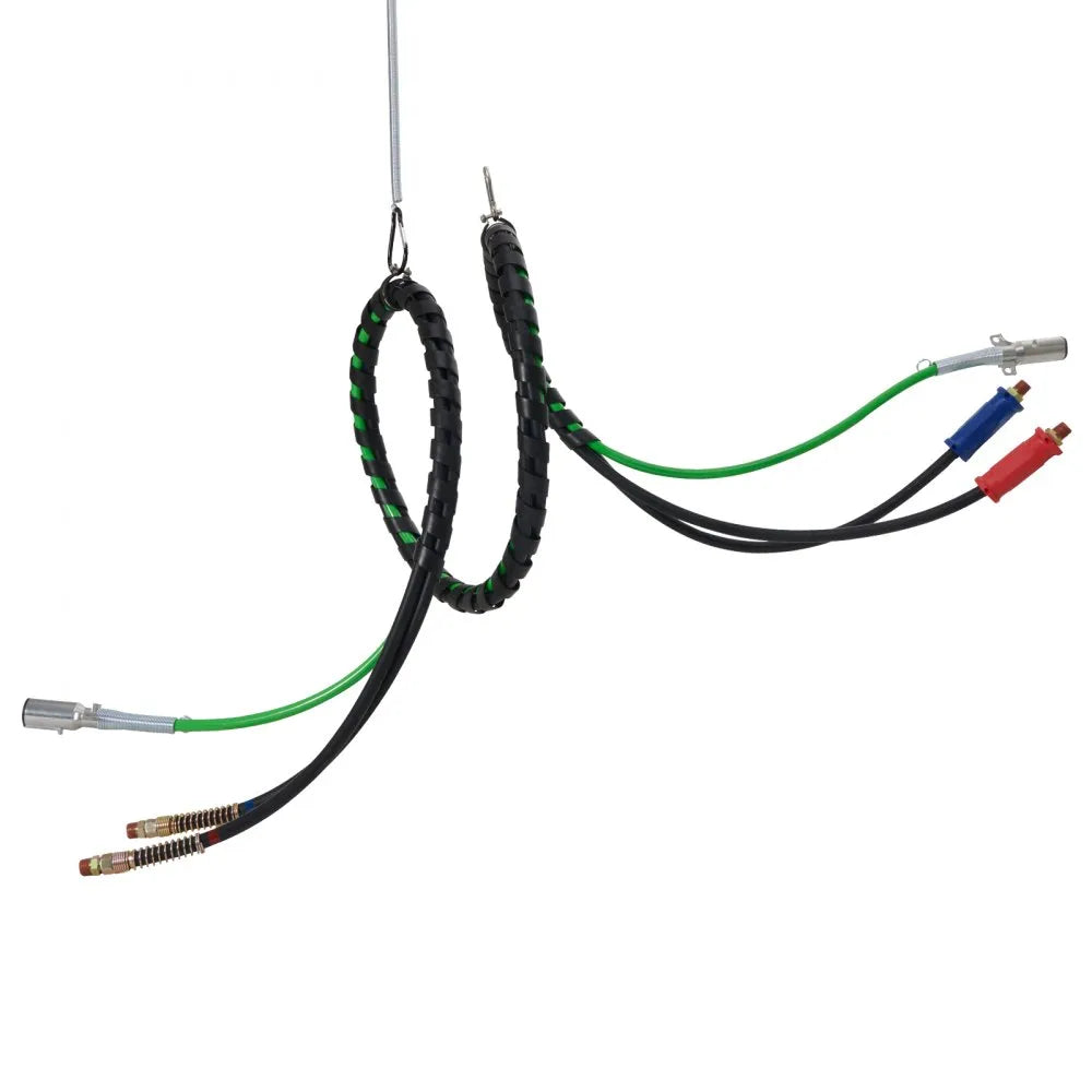 VEVOR 12FT Semi Truck Air Lines Kit, 3-in-1 Air Hoses & ABS Power Line for Semi Truck Trailer Tractor, 7-Way Plug Electrical Cord Cable and Rubber Air Lines Hose Assembly Kit with Hook & Teflon Tape