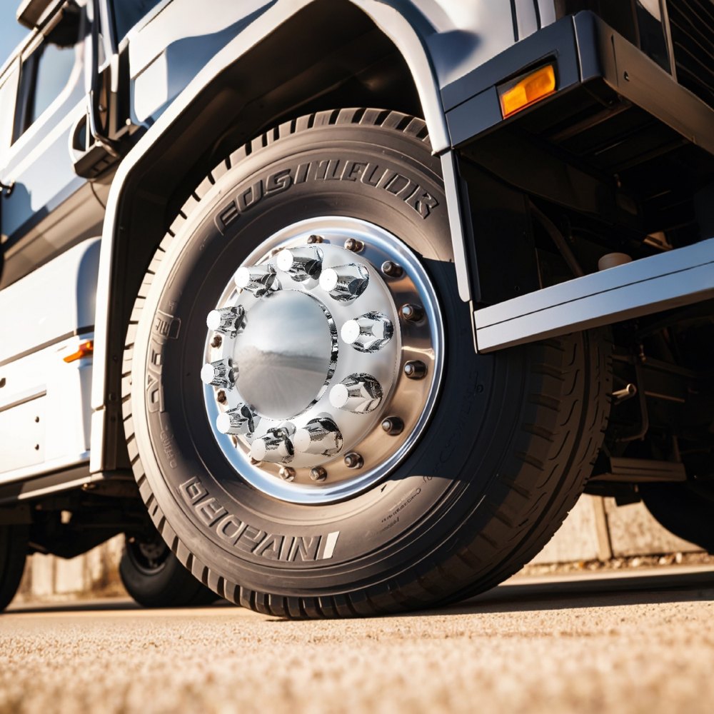 VEVOR Front Axle Wheel Covers, Dome Axle Cover for Semi Truck, ABS Electroplate Rust-Resistant Lug Nut Covers, Universal Fit, Installation Tool Included, Complete Axle Cover Combo Kit