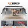 VEVOR Cat Litter Box, 6 inches Deep, XL Extra Large Stainless Steel Cat Litter Box with Scoop, Wide Filtering Foot Board & High Sides, Enclosed Odor-Free Easy-to-Clean Litter Box, Fit for Big Cats