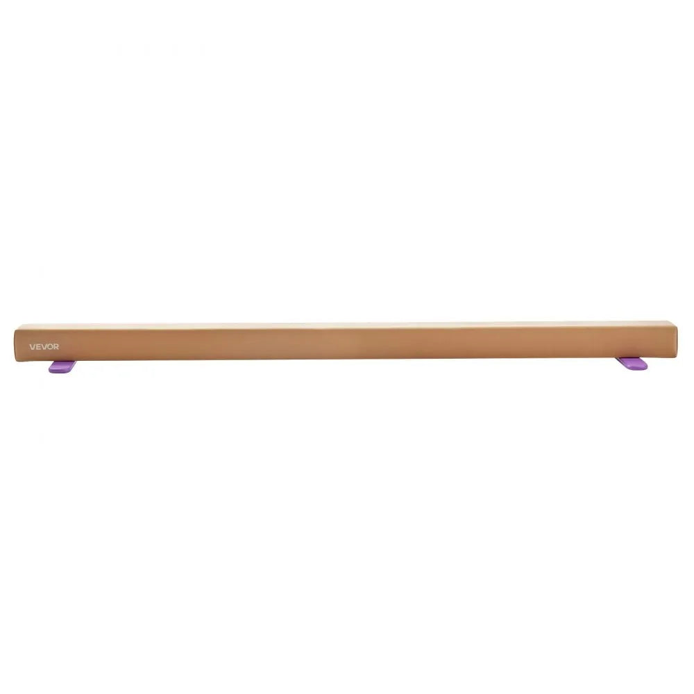 VEVOR 8FT Balance Beam for Kids, 350 LBS Stable Support Gymnastics Floor Beam with Non-Slip Wooden Mats, Wood-Core Gymnastics Training Equipment with Anti-Slip Bottom for Home and Gym, Yellow