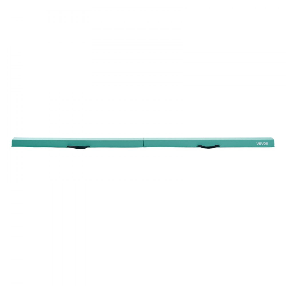 VEVOR 8FT Folding Balance Beam for Kids, 200LBS Stable Support Gymnastics Floor Beam with Non-Slip Mats, Gymnastics Training Equipment with Anti-Slip Bottom and Carrying Bag for Home Gym, Mint Green