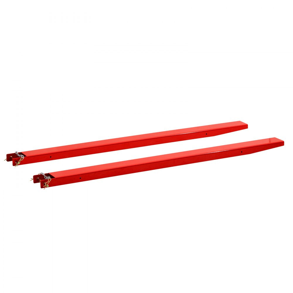 VEVOR Forklift Extensions 72 x 4.5 in, 5500 lbs Load Capacity & Bottom Lock, for Forklifts and Forklift Trucks, Heavy-Duty Industrial Steel Pallet Fork Attachments, Extended Load Handling, Red, 1 Pair