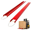 VEVOR Forklift Extensions 96 x 5.5 in, 5500 lbs Load Capacity & Bottom Lock, for Forklifts and Forklift Trucks, Heavy-Duty Industrial Steel Pallet Fork Attachments, Extended Load Handling, Red, 1 Pair