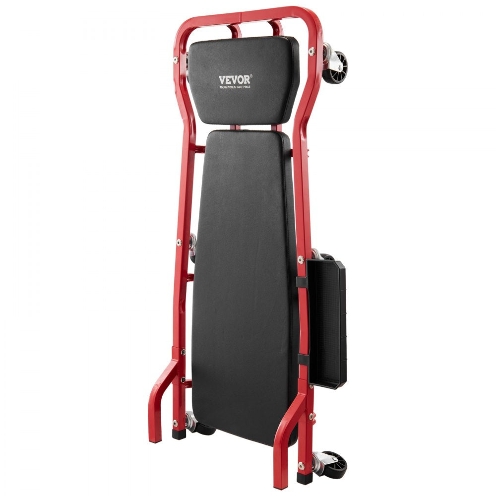VEVOR Mechanic Garage Creeper, 44-Inch, 300 lbs Capacity Automotive Rolling Creeper with 6 Casters Adjustable Cushioned Headrest Tool Tray, Heavy Duty Steel Frame for Garages, Repair Shops, and DIY