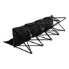 VEVOR Portable Folding Bench, 4 Seat Foldable Soccer Bench with Side Pockets and Carrying Bag, Lightweight Sideline Seating with Back Rest for Football, Baseball, Camping, Outdoor Events, Black