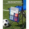 VEVOR Portable Folding Bench, 6 Seat Foldable Soccer Bench with Side Pockets and Carrying Bag, Lightweight Sideline Seating with Back Rest for Football, Baseball, Camping, Outdoor Events, Blue