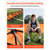 VEVOR Portable Folding Bench, 6 Seat Foldable Soccer Bench with Side Pockets and Carrying Bag, Lightweight Sideline Seating with Back Rest for Football, Baseball, Camping, Outdoor Events, Orange