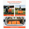 VEVOR Portable Folding Bench, 6 Seat Foldable Soccer Bench with Side Pockets and Carrying Bag, Lightweight Sideline Seating with Back Rest for Football, Baseball, Camping, Outdoor Events, Orange